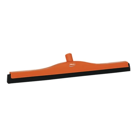 Vikan 77547 23 5/8" Orange Double Foam Rubber Floor Squeegee with Plastic Frame