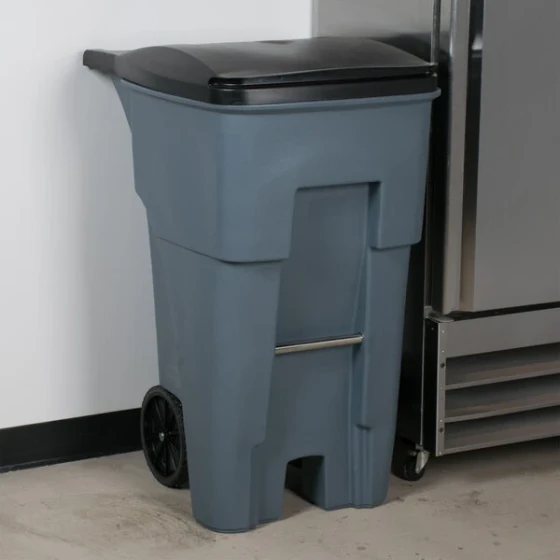 Rubbermaid® FG9W2100GRAY BRUTE 65 Gallon Gray Wheeled Rectangular Trash Can with Lid