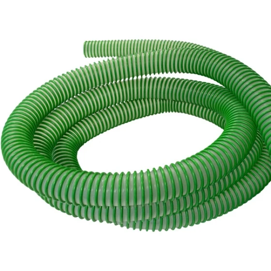 Delfin Industrial FH0037.50.10 10' Green Helix Conductive Food Grade Vacuum Hose