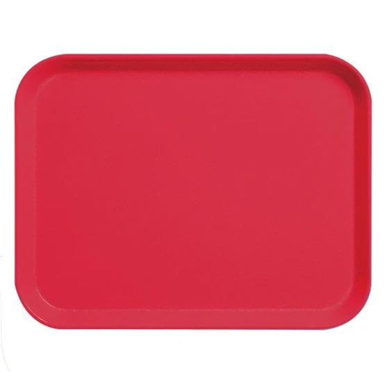 Cambro 3253CL163 Camlite 13" x 21" Red Fiberglass Serving Tray - 12/Case