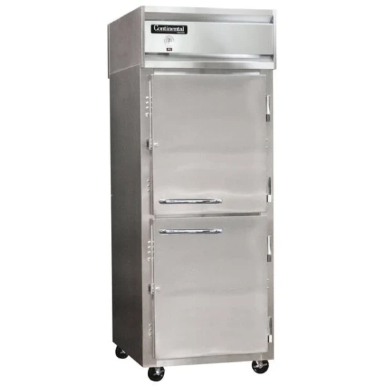 Continental Refrigerator 1RX-N-SS-HD 36" One Section Extra Wide Stainless Steel Half Door Reach-In Refrigerator
