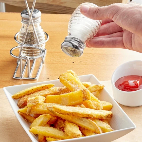 TableCraft Beehive 2 oz. Glass Salt and Pepper Shakers with Stainless Steel Tops - BH2 - 24/Case