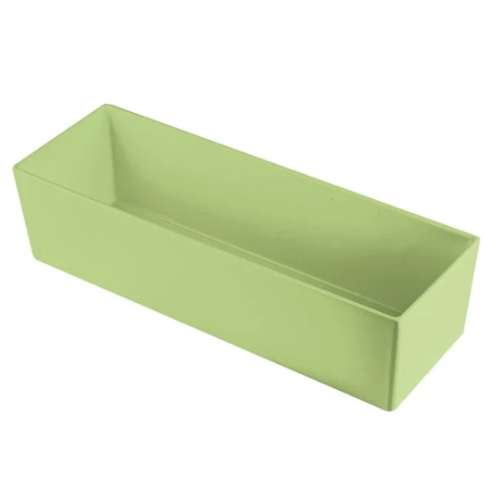 TableCraft CW5010MM Simple Solutions 1/2 Size Long Modern Mint Cast Aluminum Deep Straight Sided Bowl - 5" Deep