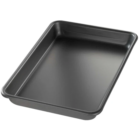 Chicago Metallic 41852 BAKALON Eighth Size 16 Gauge 6 7/16 inch x 9 7/16 inch Curled Rim, No Wire Aluminum Sheet / Bun Pan