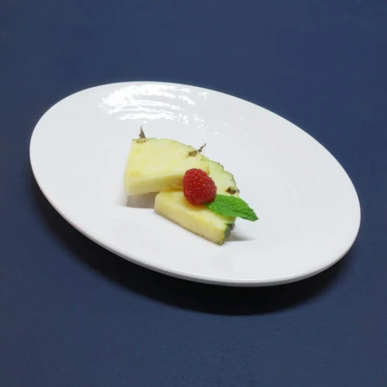 Elite Global Solutions D107RR Pebble Creek White 10 1/4" x 7 3/4" Oval Coupe Platter - 6/Case