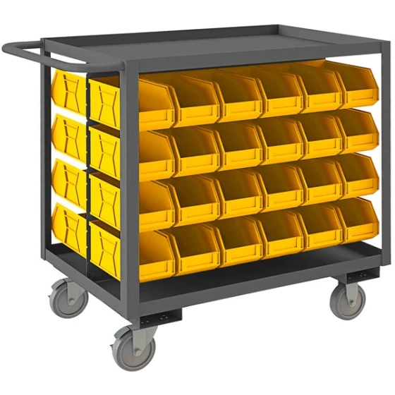 Durham Mfg 42 1/4" x 24 1/4" x 37 5/8" Bin Cart with 48 Bins RSC-2436-BLP-48-230-95
