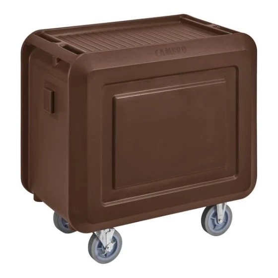 Cambro Service Cart PRO 37 1/2" x 22" x 37 1/4" Dark Brown 3-Shelf Beverage / Service Cart with Closed Side and 4 Swivel Casters SC330S131