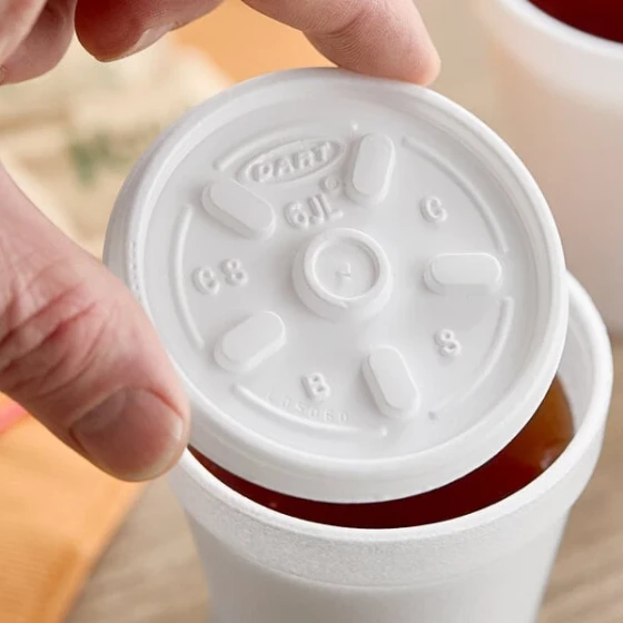 Dart 6JL White Vented Lid - 1,000/Case
