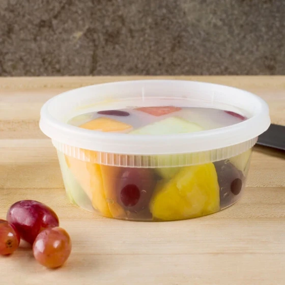 Pactiv/Newspring 8 oz. Translucent Round Deli Container Combo Pack - 240/Case