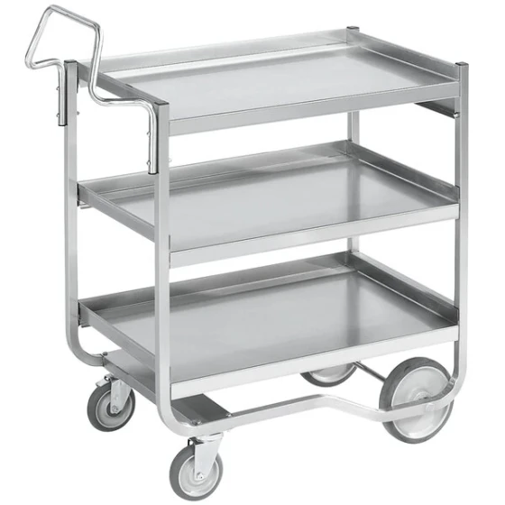 Vollrath 97211 Knock Down Heavy-Duty Stainless Steel 3 Shelf Utility Cart - 38" x 21" x 42"