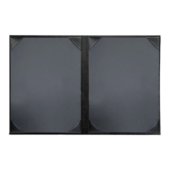 H. Risch, Inc. Oakmont 8 1/2" x 11" Black 2-Panel Menu Cover with Album Style Corners