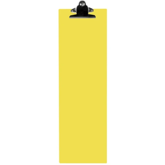 Menu Solutions ACRCLP-BD Yellow 4 1/4" x 14" Customizable Acrylic Menu Clip Board