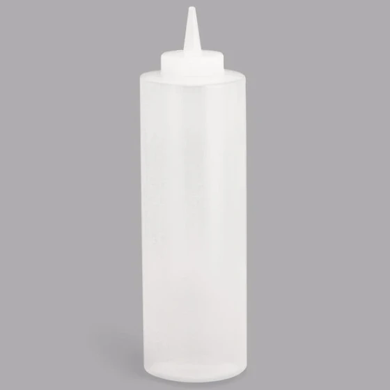 TableCraft 112C 12 oz. Clear Cone Tip Squeeze Bottle with 38 mm Opening - 12/Pack