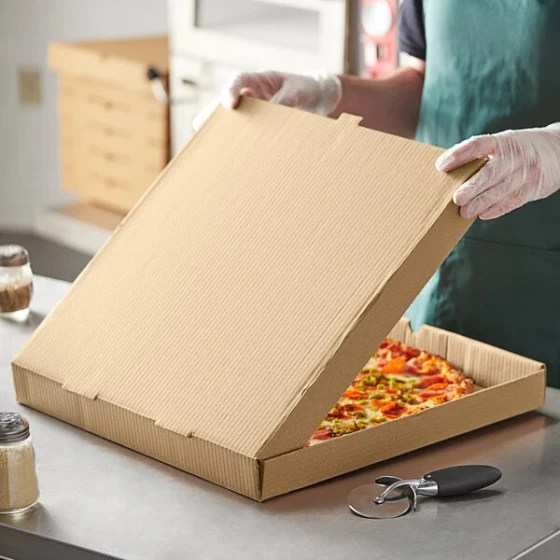 Choice 18" x 18" x 2" Kraft Corrugated Plain Pizza Box Bulk Pack - 50/Bundle