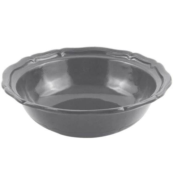 Bon Chef 9054 Queen Anne 10 Qt. Smoke Gray Sandstone Finish Cast Aluminum Salad Bowl
