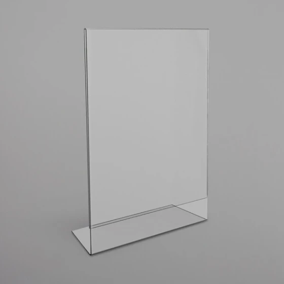 Deflecto 69701 Classic Image 8 1/2" x 11" Portrait Clear Slanted Sign Holder / Displayette