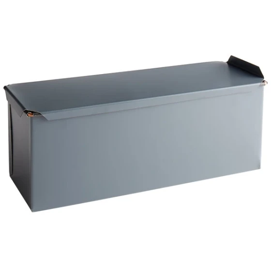 Matfer Bourgeat 341643 Exopan Steel Non-Stick Long Pullman Bread Loaf Pan with Lid - 15 3/4 inch x 5 1/2 inch x 5 1/2 inch
