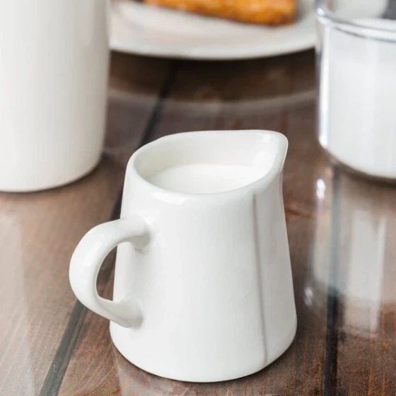 Libbey FH-522 Farmhouse 3 oz. Ivory (American White) Porcelain Creamer - 36/Case