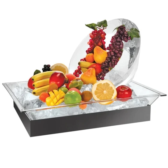 Cal-Mil 986-12 28 1/2" x 20 1/2" x 5 1/2" Ice Housing System with Clear Ice Pan, Drainage Hose, and LED Light