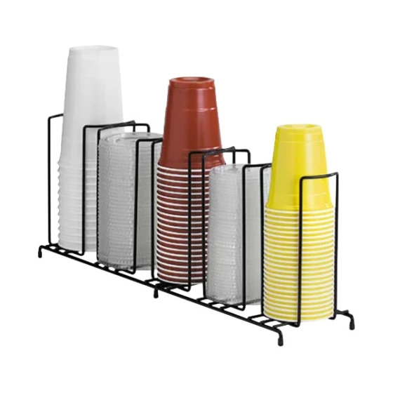 Dispense-Rite Black Wire 5-Section Countertop Cup and Lid Organizer WR-5