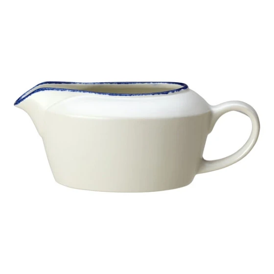 Steelite Performance Blue Dapple Madison 13 oz. Sauce Boat - 6/Case