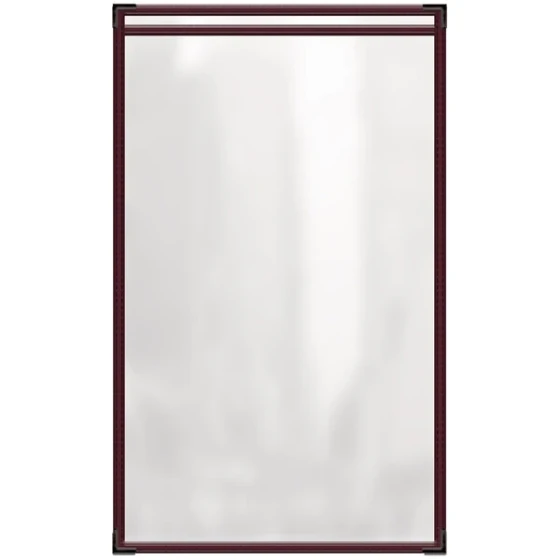 H. Risch, Inc. TES Deluxe Sewn 8 1/2" x 14" Maroon 2 View Vinyl Menu Cover with Black Smooth Corners and Gloss Finish