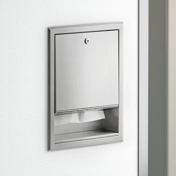 Lavex Stainless Steel C-Fold Recessed Paper Towel Dispenser
