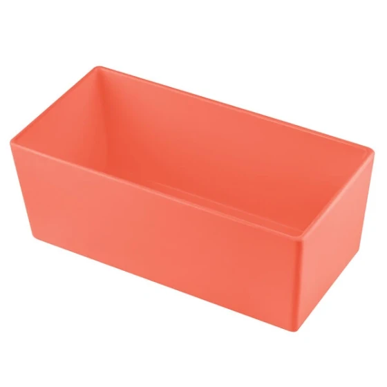 TableCraft CW5014SNX Simple Solutions 1/3 Size Sunset Orange Cast Aluminum Deep Straight Sided Bowl - 5" Deep