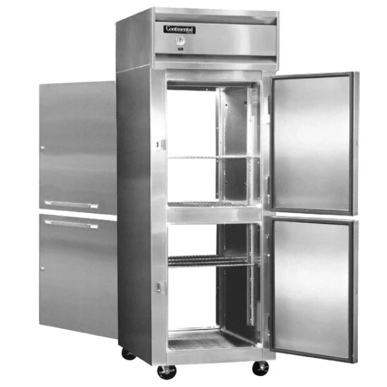 Continental Refrigerator 1RX-N-SS-PT-HD 36 1/4" Solid Half Door Extra-Wide Pass-Through Refrigerator