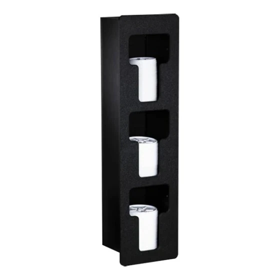 Dispense-Rite Black Polystyrene 3-Section Built-In Vertical Lid Organizer FMVL-3