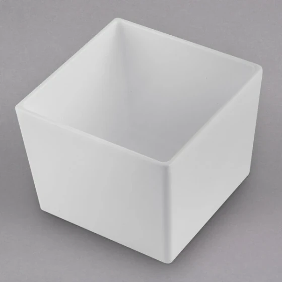 TableCraft CW5018W Simple Solutions 1/6 Size White Cast Aluminum Straight Sided Bowl - 5" Deep