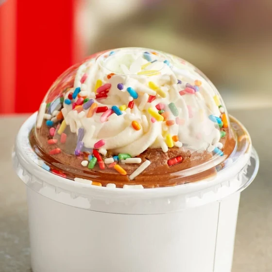 Choice 6 oz. Clear Round Dome Frozen Yogurt Lid With No Hole - 1,000/Case