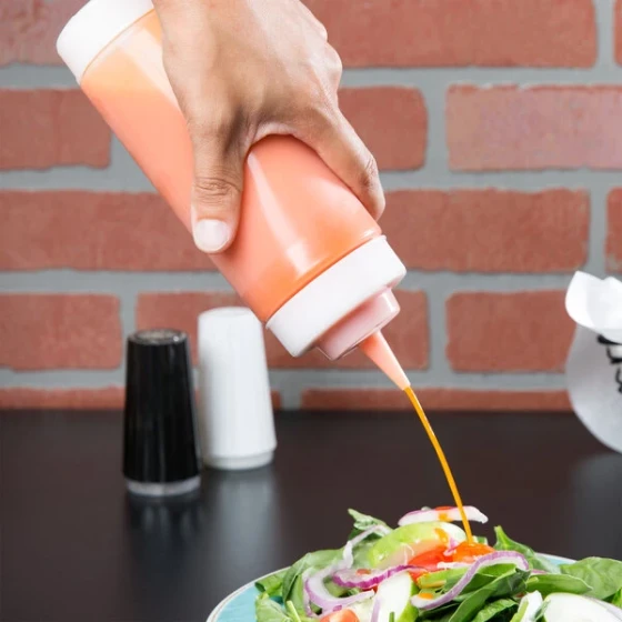 TableCraft 11663CF 16 oz. SelecTop Wide Mouth Dualway First In First Out "FIFO" Squeeze Bottle with Cone Tip Opening - 12/Pack