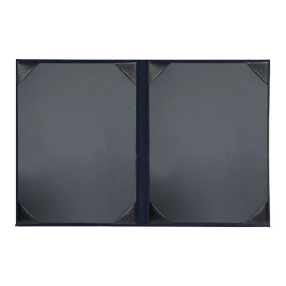 H. Risch, Inc. Oakmont 8 1/2" x 11" Blue 2-Panel Menu Cover with Album Style Corners