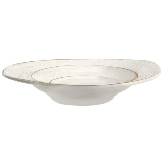 Elite Global Solutions DB925ST-OWD Della Terra Melamine Stoneware 12 oz. Off White Irregular Round Bowl - 6/Case