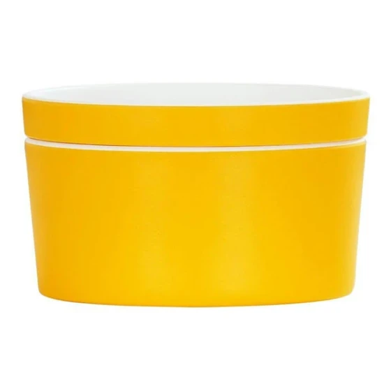 Cal-Mil 5" Sunshine Yellow Round Melamine Bento Box - 3/Case