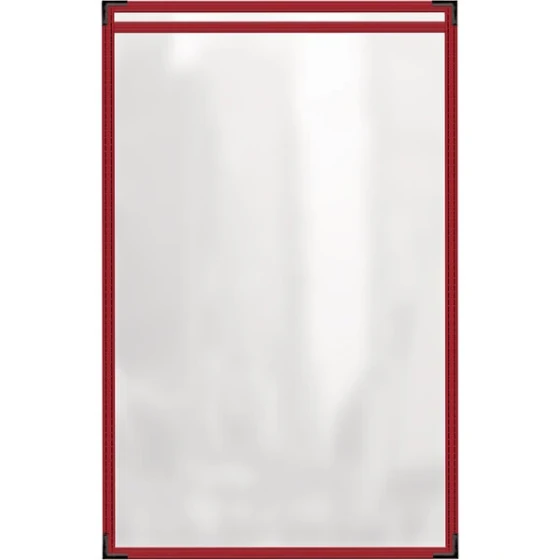 H. Risch, Inc. TES Deluxe Sewn 11" x 17" Red 2 View Vinyl Menu Cover with Black Smooth Corners and Gloss Finish