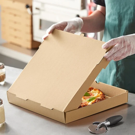 Choice 14" x 14" x 2" Kraft Corrugated Plain Pizza Box Bulk Pack - 50/Bundle