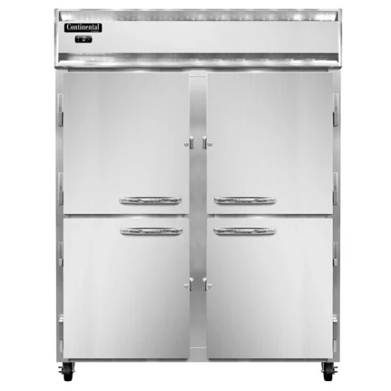 Continental Refrigerator 2FESN-SA-HD 57" Half Door Extra Wide Shallow Depth Reach-In Freezer - 40 Cu. Ft.