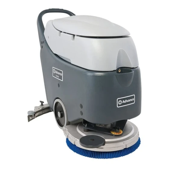 Advance SC450 56383129 20" Walk Behind Floor Scrubber with (2) 98 Ah Gel Batteries, Charger, and Brush - 10.5 Gallon / 11.9 Gallon