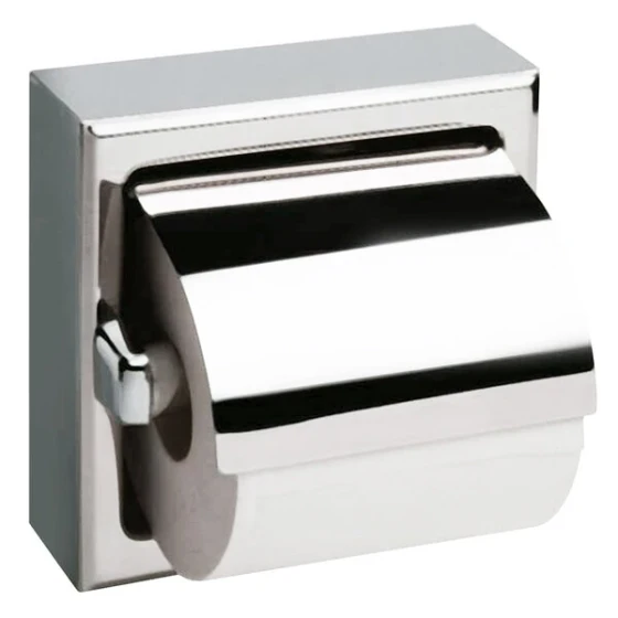 Bobrick B-66997 Surface-Mounted Toilet Tissue Dispenser with Stainless Steel Hood and Satin Finish