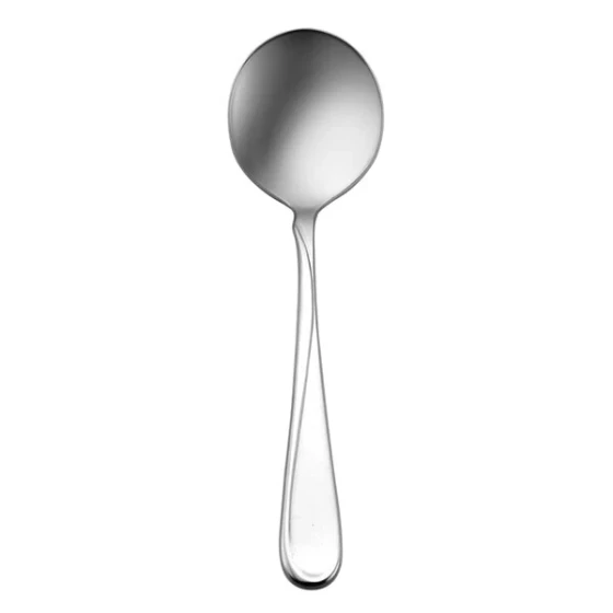 Oneida Flight by 1880 Hospitality 2865SBLF 5 7/8" 18/8 Stainless Steel Extra Heavy Weight Bouillon Spoon - 36/Case