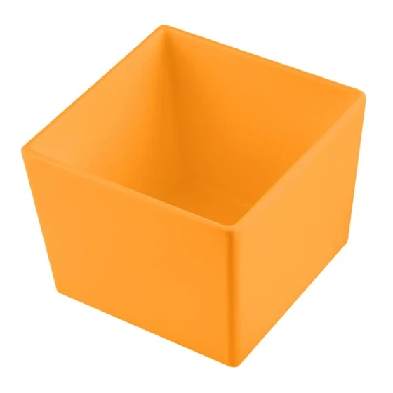 TableCraft CW5018X Simple Solutions 1/6 Size Orange Cast Aluminum Straight Sided Bowl - 5" Deep