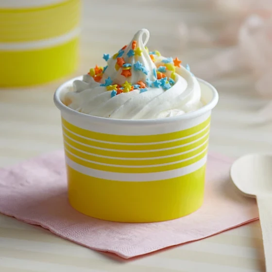 Choice 4 oz. Yellow Paper Frozen Yogurt / Food Cup - 1,000/Case