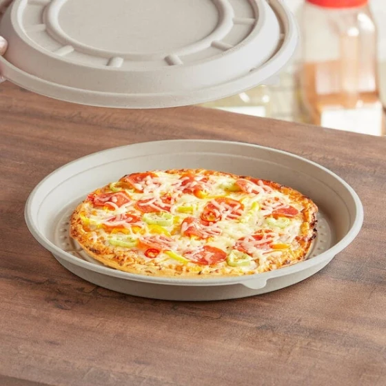 World Centric PizzaRound 12" Compostable Fiber Round Pizza Container Base Only - 200/Case