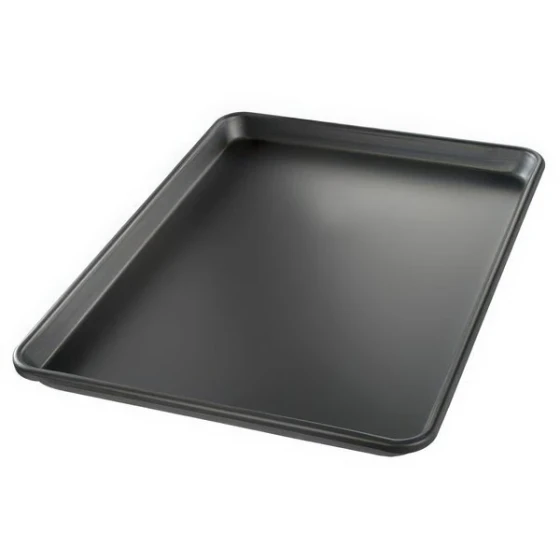 Chicago Metallic 40952 BAKALON Half Size 14 Gauge 12 7/8 inch x 17 3/4 inch Sanitary Open Bead/Semi-Curled Rim Aluminum Sheet / Bun Pan