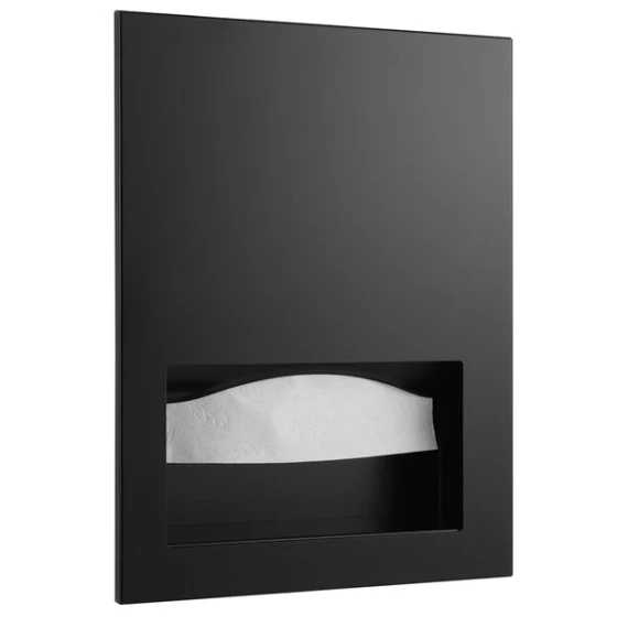 Bobrick B-35903.MBLK TrimLineSeries C-Fold / Multifold Black Stainless Steel Recessed Paper Towel Dispenser