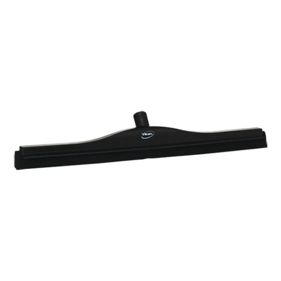 Vikan 77549 23 5/8" Black Double Foam Rubber Floor Squeegee with Plastic Frame