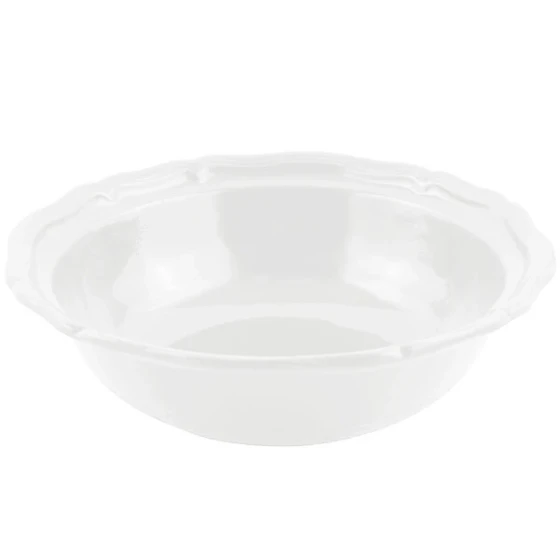Bon Chef 9054 Queen Anne 10 Qt. White Sandstone Finish Cast Aluminum Salad Bowl