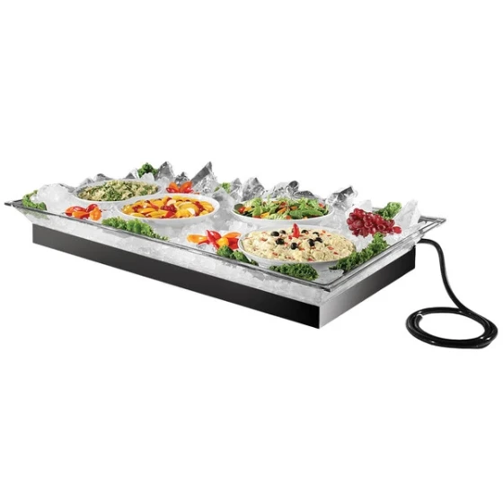 Cal-Mil 987-12 48" x 24" x 5 1/2" Ice Housing System with Clear Ice Pan, Drainage Hose, and LED Light